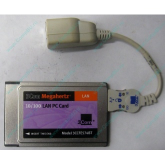 Сетевая карта для ноутбука 3COM Mehahertz 3CCFE574BT (PCMCIA) - Щёлковская